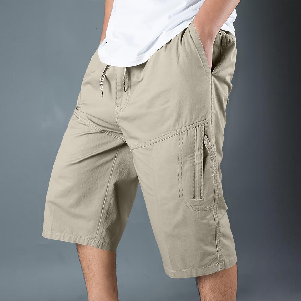Leichte lässige Herren-Cargo-Shorts mit mehreren Taschen, Kordelzug in der Taille, lockere Passform für Outdoor-Aktivitäten und den täglichen Gebrauch