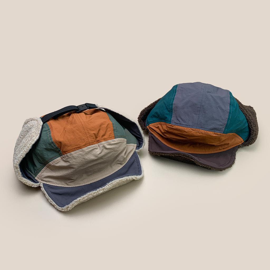 Retro Quick Drying Color Block Baseball Hats New Men Women Sunshade Polar Fleece-Lined Warm Outdoor Versatile Casual Bomber Caps