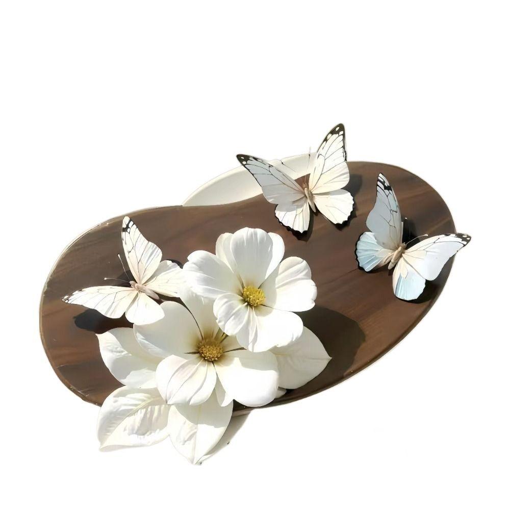 Saugfähige Badezimmermatten 3D Realistische Fußmatte Blume Schmetterling Badematte für Badezimmer Schlafzimmer