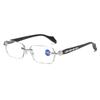 1PCS Anti Blue Light Frameless HD Reading Glasses Metal Presbyopia Eye Protection 2273