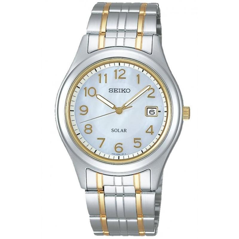 SEIKO Spirit Series 100 Meters Waterproof Solar Quartz Steel Strap 37mm Men s Watch White Dial SBPN055 белый