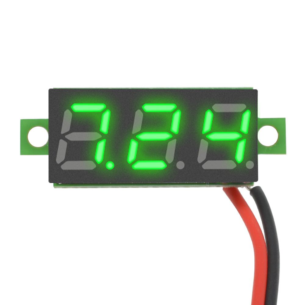 3-Digit Digital Voltmeter 0.28" 2-Wires Voltage Meter DC 3.7-30V Volt Instrument Tool LED Voltage Monitor for Motorcycle Car DIY