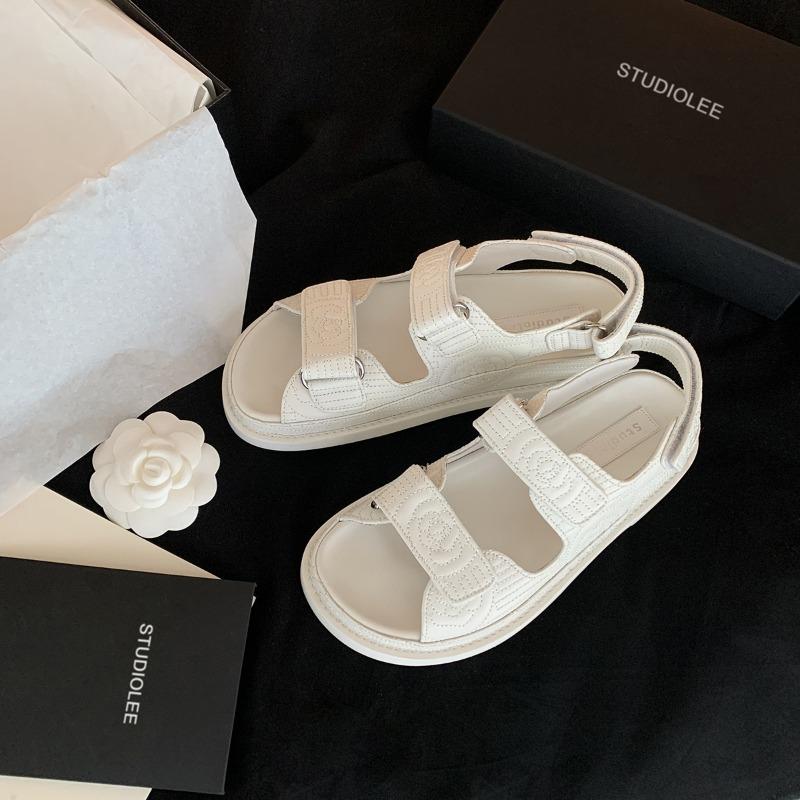 

Повседневная обувь женская спортивная на липучке универсальные пляжные шлепанцы 40 белый