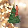 Christmas Festival Christmas Tree Pendant Fun Worm Christmas Pendant Creative Single sided Acrylic Hanging Pendant for Wall