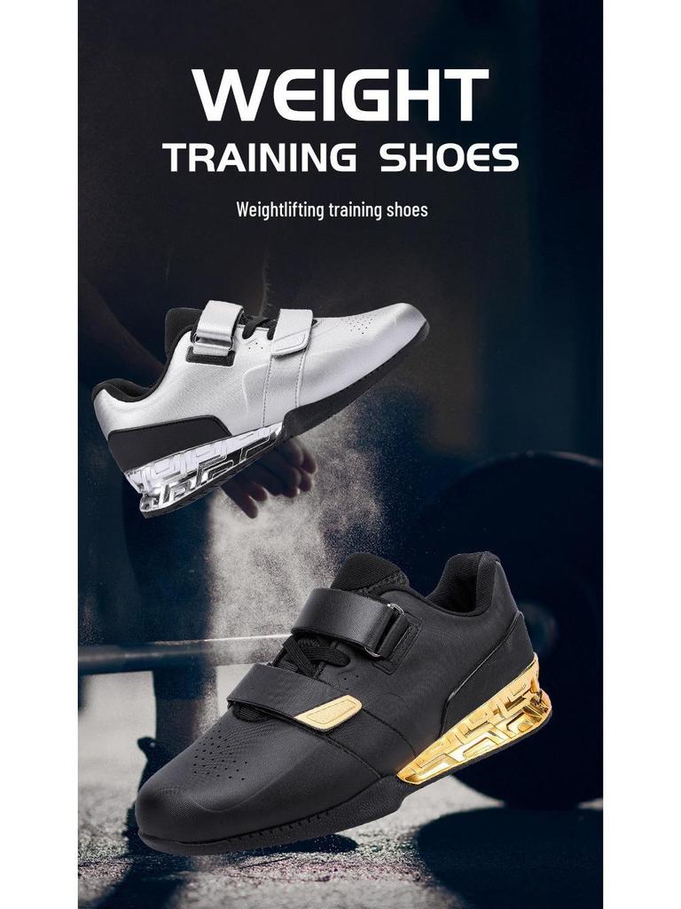 Herren Professionelle Silber Gewichtheberschuhe – Atmungsaktives Indoor-Fitnessstudio Kniebeugen-Trainingsschuhwerk