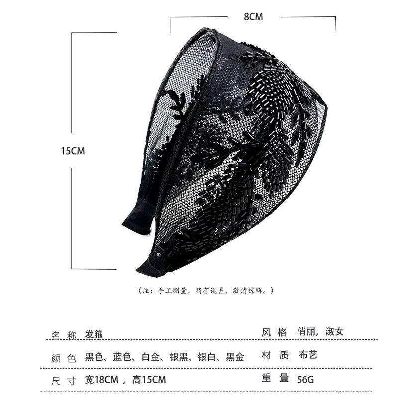 Aesthetic Hair Accessories Wind Beaded Simple Temperament, Bridal Hair Accessories Mesh Breathable Wide-Edge Headband Hair Accessories