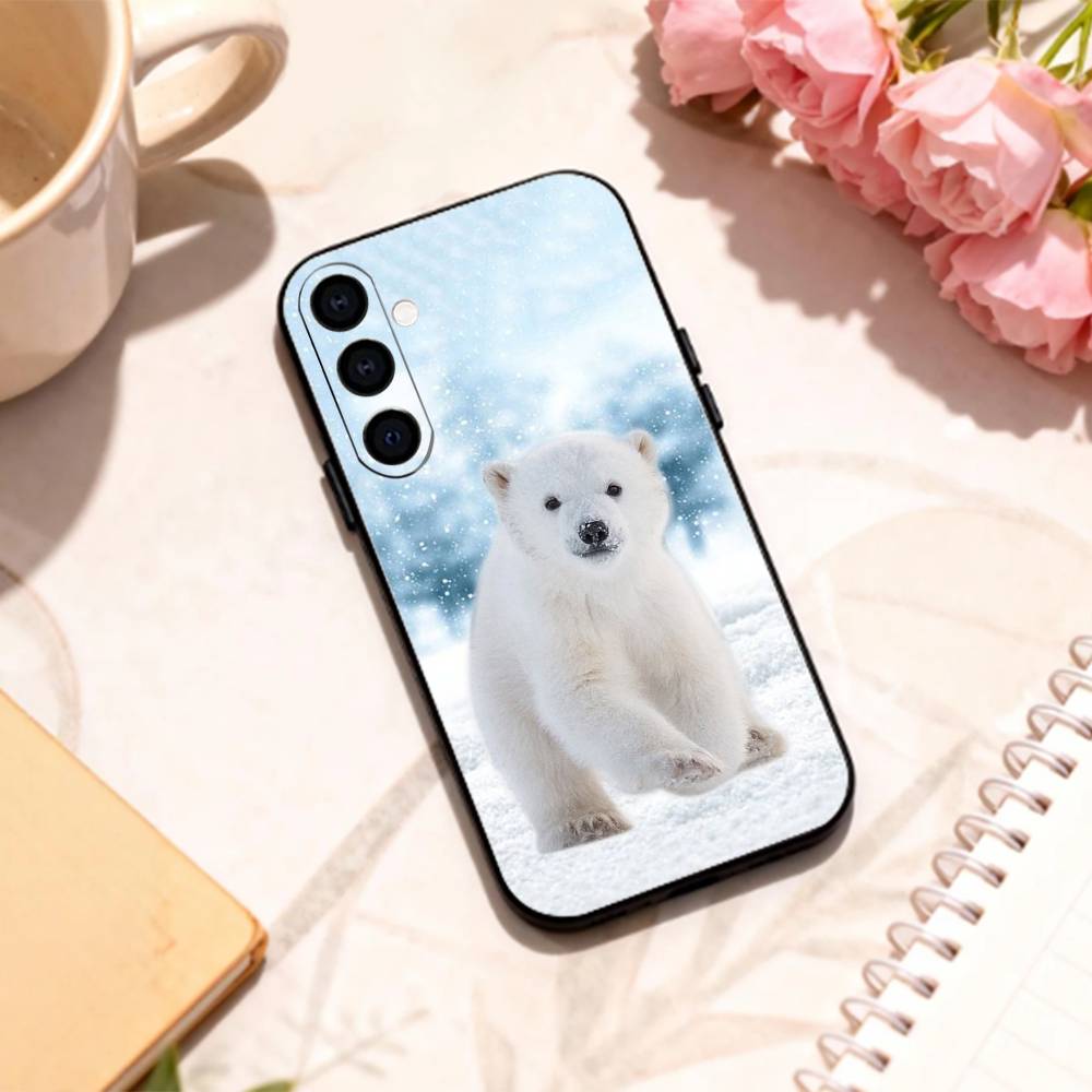 Chonky P-Polar bear   phone Case For Samsung Galaxy A73,A72,A71,A70,A53,A52,A51,Others Soft Black Shell