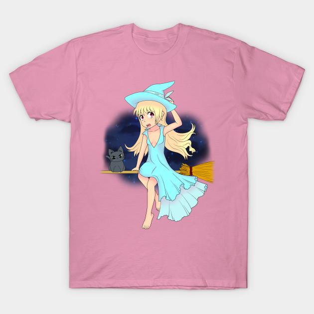 T Shirt Women White Witch Harajuku Print Kawaii Tshirt Summer Short Sleeve Female T-Shirt Top Tee