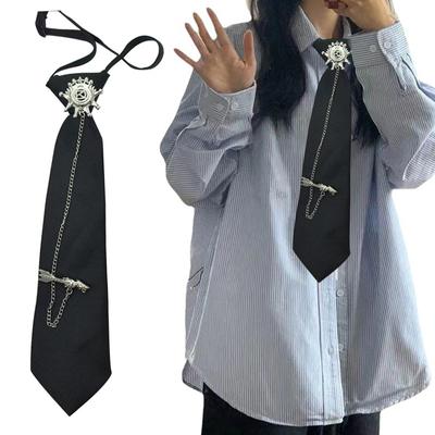 Nastavitelná Předvázaná Vintage Kravata Studentská Uniforma Kovové Šipky Řetízek Kravata Pro Punk Rockový Outfit Anime Cosplay Doplněk