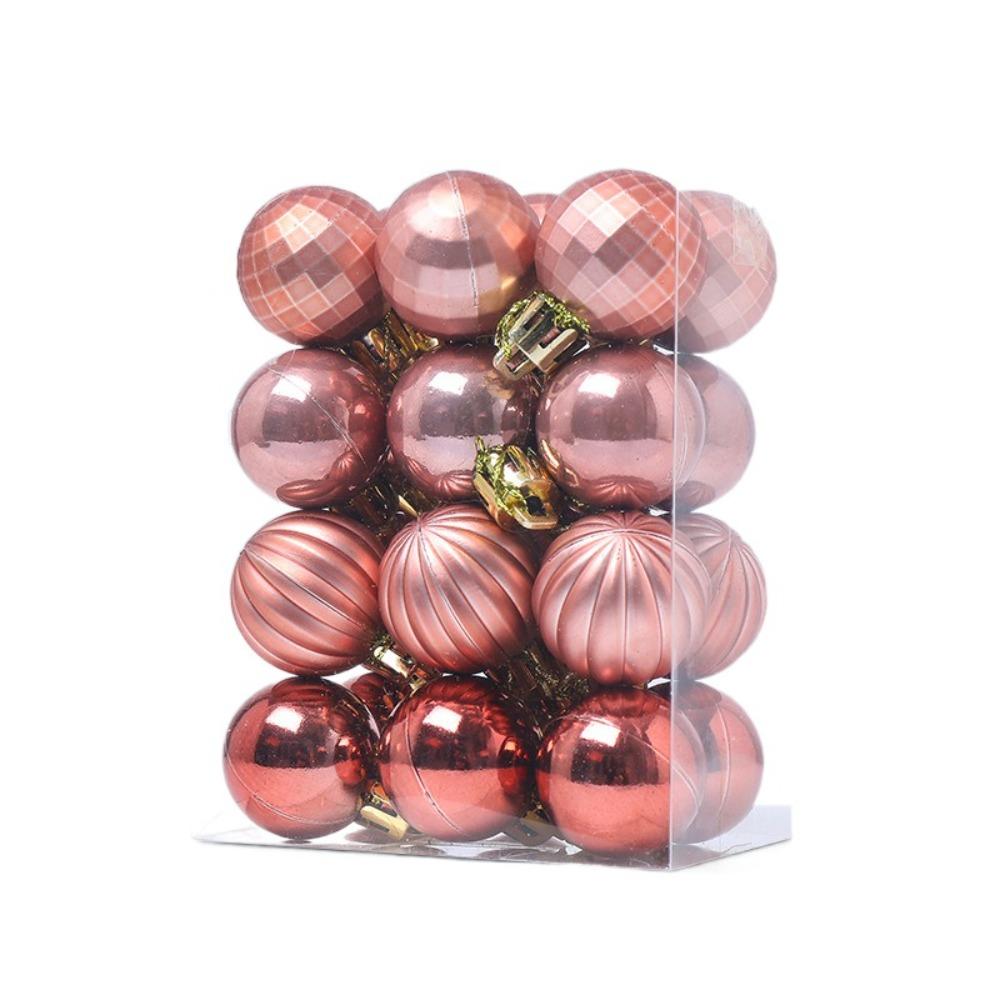 24pcs Creative Christmas Ball Set Delicate Hanging Ornament Crafts Christmas Tree Pendant  Gift
