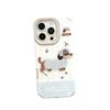 Dachshund Embroidery iPhone 17 Pro and 15/14 Case with Lanyard - Autumn/Winter Protective Cover