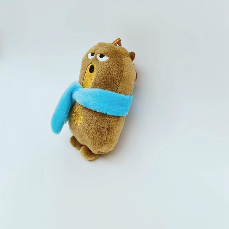 Soft Green Duo Plushie of Duo The Owl Cartoon Anime Plush Toy Scarf Bear, Flame Stuffed Animal Plushie Dolls Children Gift