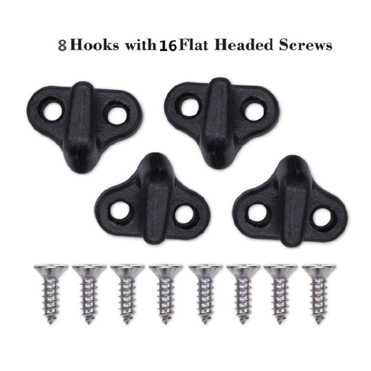Bungee Shock Cord Hook for Kayaks Canoes Boats Rowing Boats With Flathead Screws Multipurpose Nylons Kayak Lashing Hook
