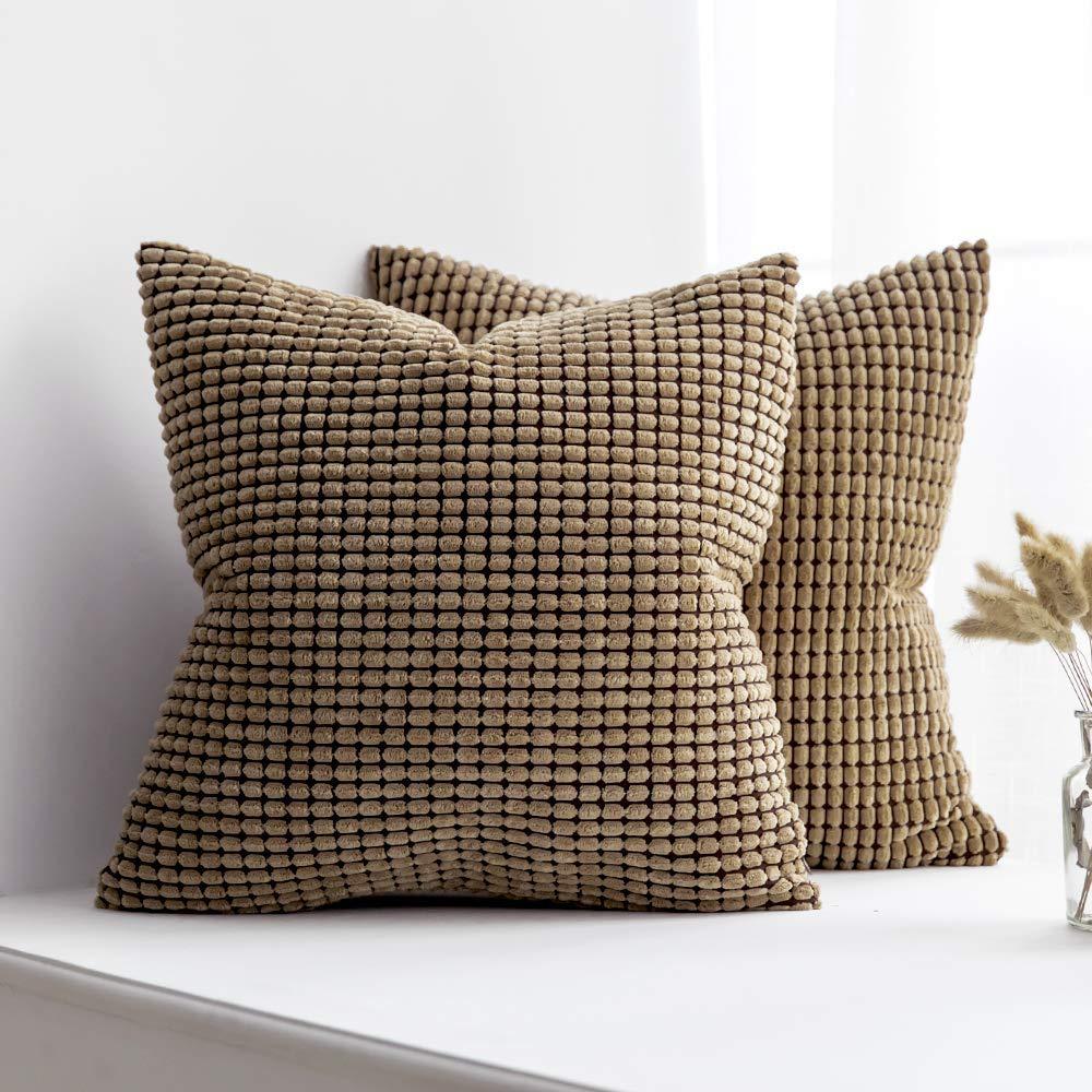 Nordischer Ins Stil Maiskorn Sofa Plüsch Kissenbezug Einfarbiger Stoff Zuhause Bettseite Rückenlehnenkissen Ohne Kissenkern