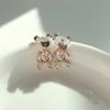 Cubic Swallow Crystal Bear Earrings
