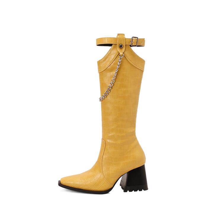 Autumn high boots color women's boots metal chain  40-48