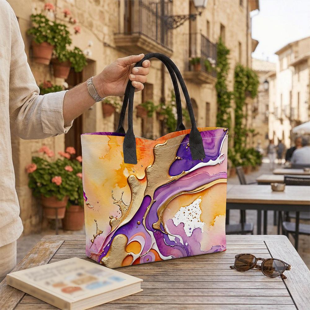Abstract Print Tote Bag Fashion Large Capacity Daily Shoulder Handbag for Women