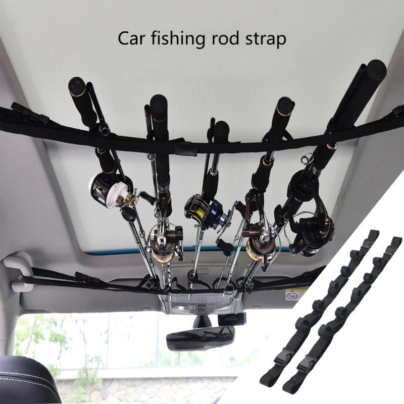 Adjustable Fishing Rod Holder Car Fixed Belt Fishing Rod Strap Fishing Rod Rack