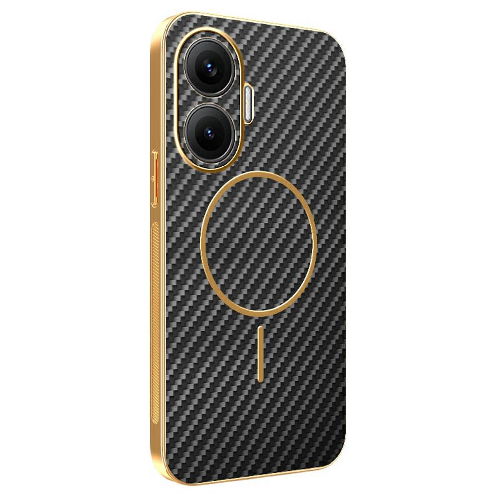 For Xiaomi Redmi Turbo 4 Pro 5G/Poco F7 5G Phone Case Carbon Fiber Textured Electroplated TPU Back Cover