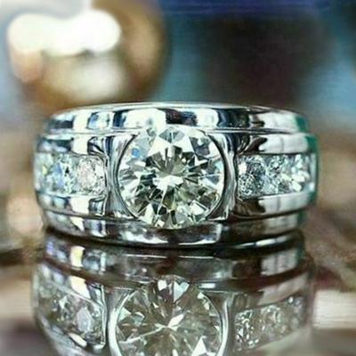 Neue Eheringe für Frauen, luxuriöser, runder Zirkonia-Antrag, Verlobungsringe, zartes Geschenk, trendiger Schmuck