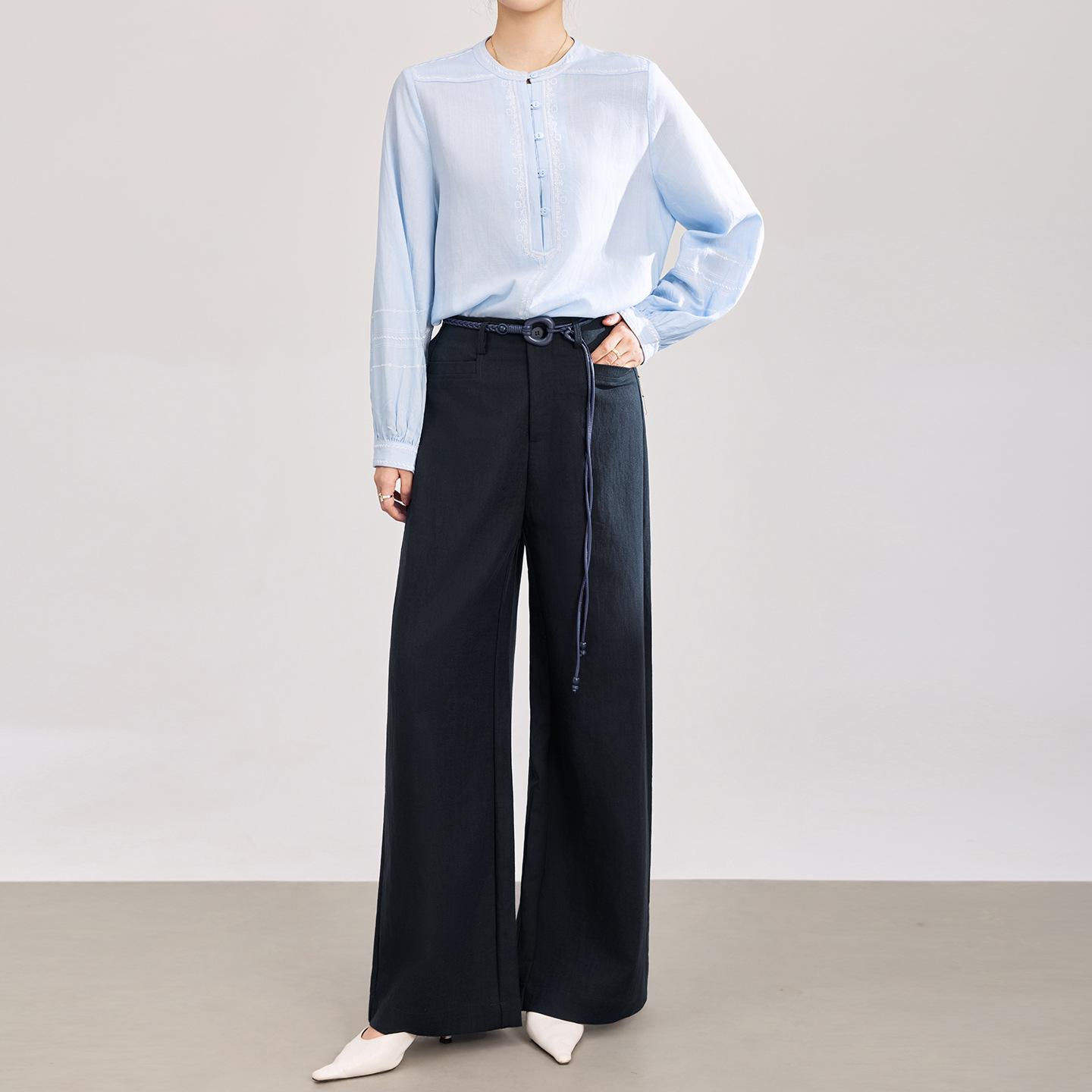 Women s High-Quality Tencel Cotton Linen Wide-Leg Casual Pants - Summer New Arrival Medium