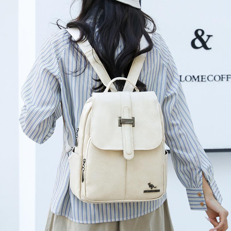 Soft Leather Backpack Women's Backpack Commuter Large Capacity Shoulder Bag