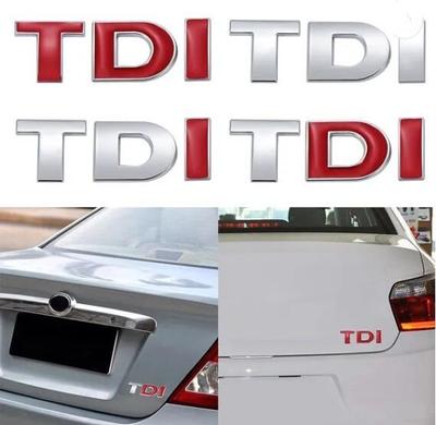1 Stück Metall TDI Auto Seite/Hinten/Vorne Dekorationen Abzeichen Emblem 3D selbstklebende Typenschild Aufkleber für Auto