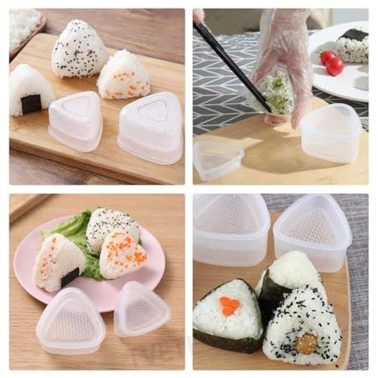 TVETE Onigiri Mold 2-piece Set Triangle Maker Easy Press Hygienic Convenient Sushi Tools Restaurant Commercial Kitchen Supplies