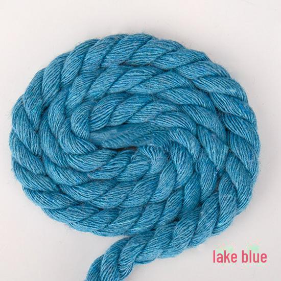 8mm Three-Strand Colored Cotton Rope for DIY Decor and Drawstring Accessories