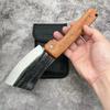 Portable Rosewood Handle, Two-purpose Folding Kitchen Knife for Chopping and Cutting, Thick, Sharp, Forged and Durable