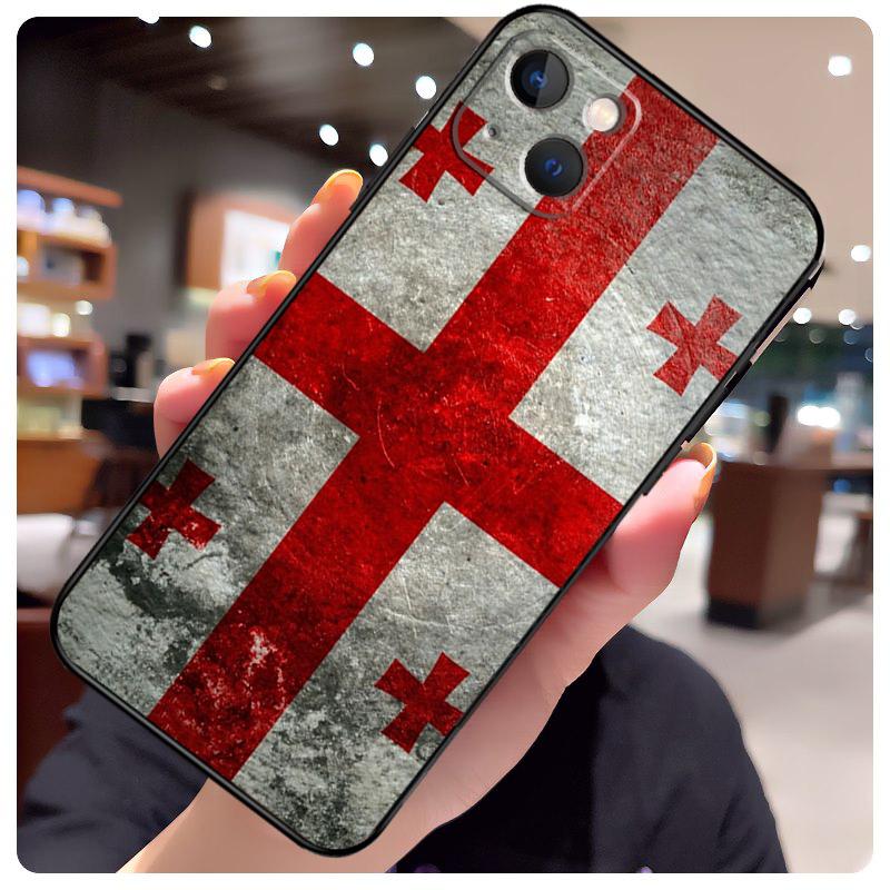 Georgia Grunge Flag Case For iPhone 11 14 12 13 Pro Max X XR XS Max 6S 7 8 Plus SE 2020 12 13 Mini Soft Cover