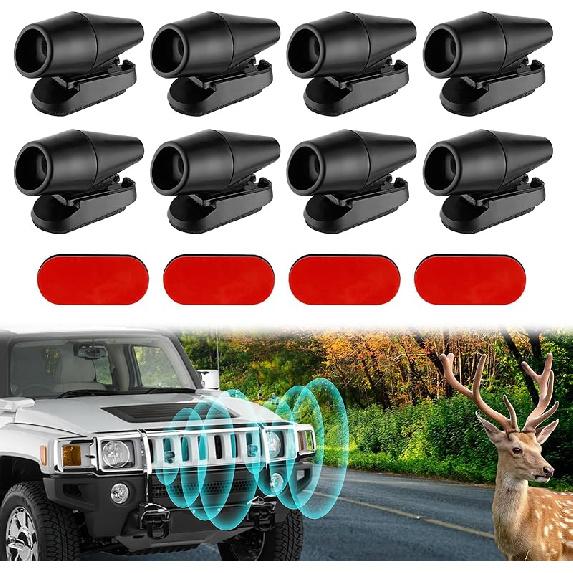 4PCS Wind & Ultrasonic Deer Safe Whistles For Vehicles - Deer Horn With Self-Adhesive Tape, Automotive Safety Kits For Car Avoid Collisions