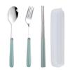 Portable Candy Color Stainless Steel Cutlery Set: Fork, Chopsticks, Spoon, Knife - Student/Outdoor Use.