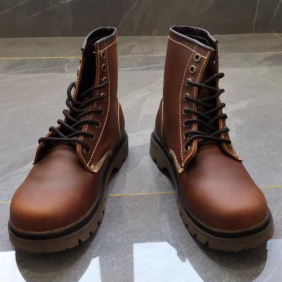 Leather Retro Martin Boots Men'S Outdoor Tooling Boots Breathable Locomotive Boots Riding Boots Cowhide Short Boots Women'S Single Leather Boots