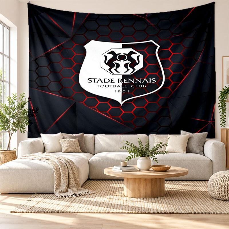 Stade Rennais FC Wall Tapestry, Soft Fabric Wall Hanging, Decorative Backdrop For Bedroom Home Wall Art