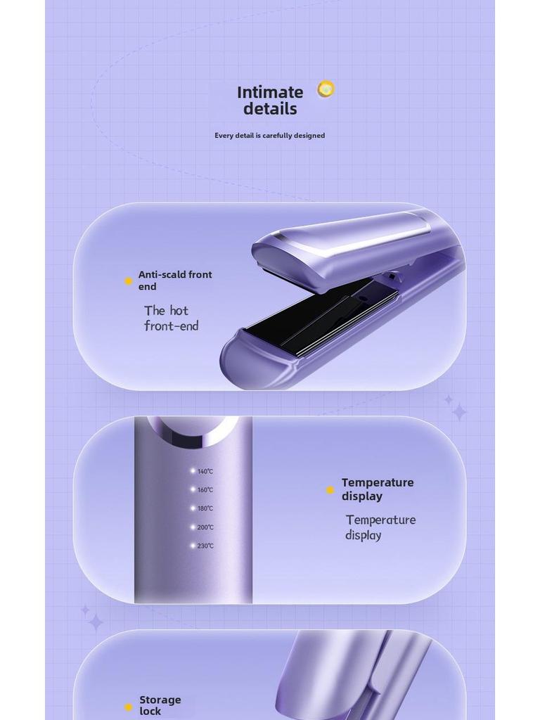 2-in-1 Mini Hair Straightener & Curling Iron - Portable Dual-Purpose Electric Heating Splint