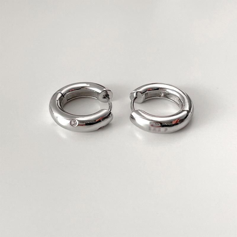 Minimalist Geometric Circle Earrings Women's Fashion Personality Versatile Plated INS Style Back-to-school Ambience Trendy Daily Jewelry