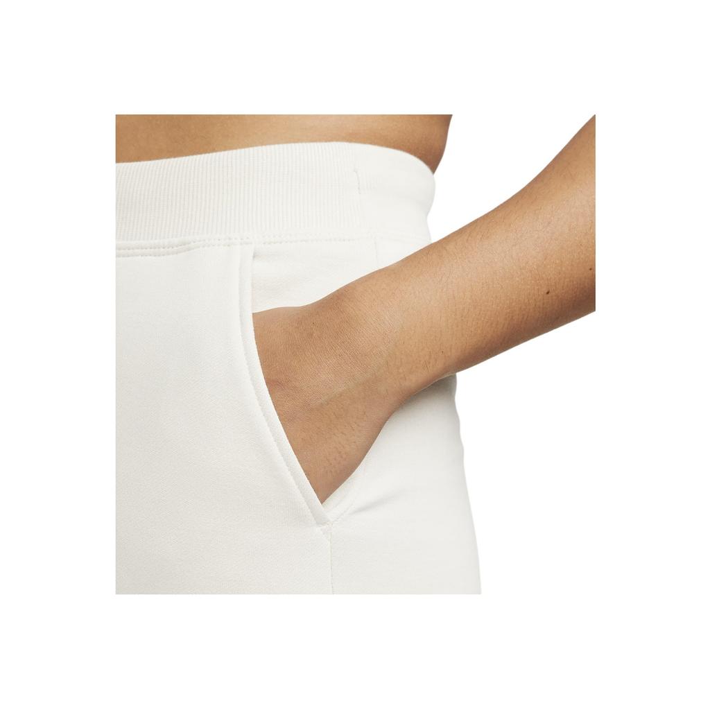 Nike 7/8 Fleece Joggers Solid Color High Waist Drawstring Cuffed Loose Knit Sports Pants Women Joggers White DN0936-105