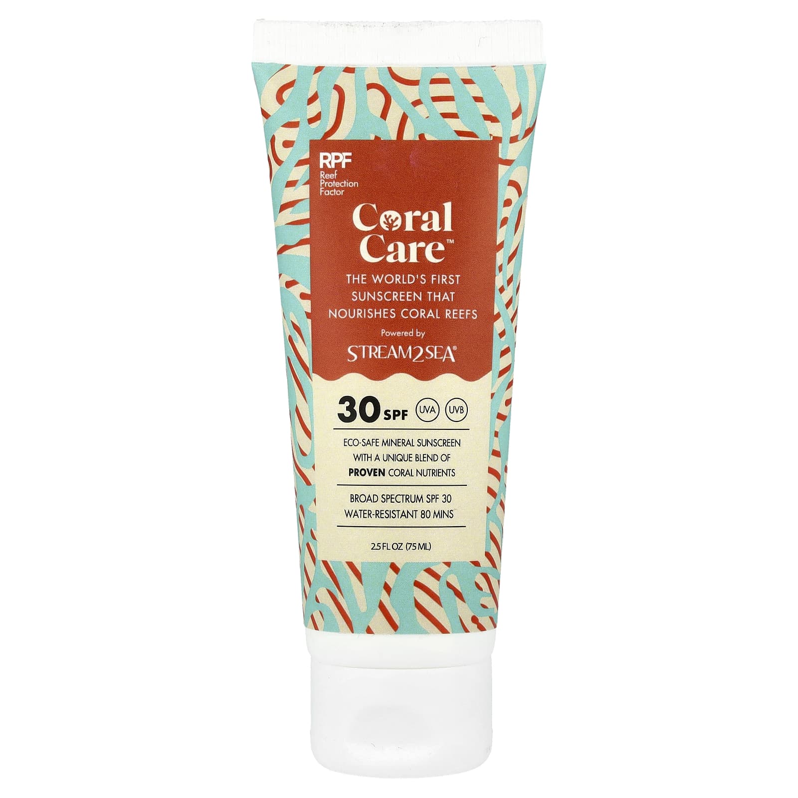 

Stream2Sea, Солнцезащитный крем Coral Care™, SPF 30, 75 мл(2.5 жидких унции)