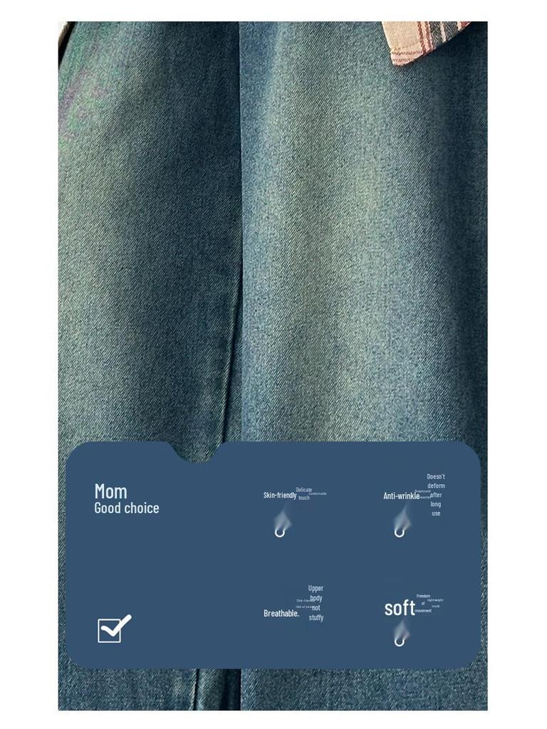 Girls' Wide-Leg Autumn Jeans - Trendy Floor-Length Trousers for Middle Schoolers
