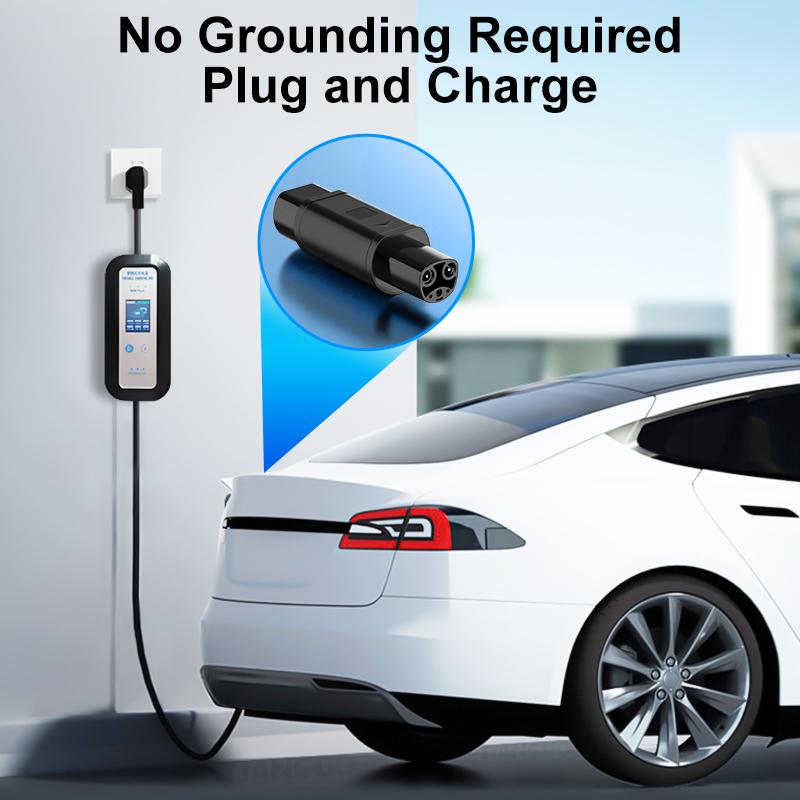 Type 2 To NACS EV Adapter Convertor AC 1Phase AC 110V-250V 32A Type2 To Tesla Charging Converter Adaptor for Model 3 X Y S