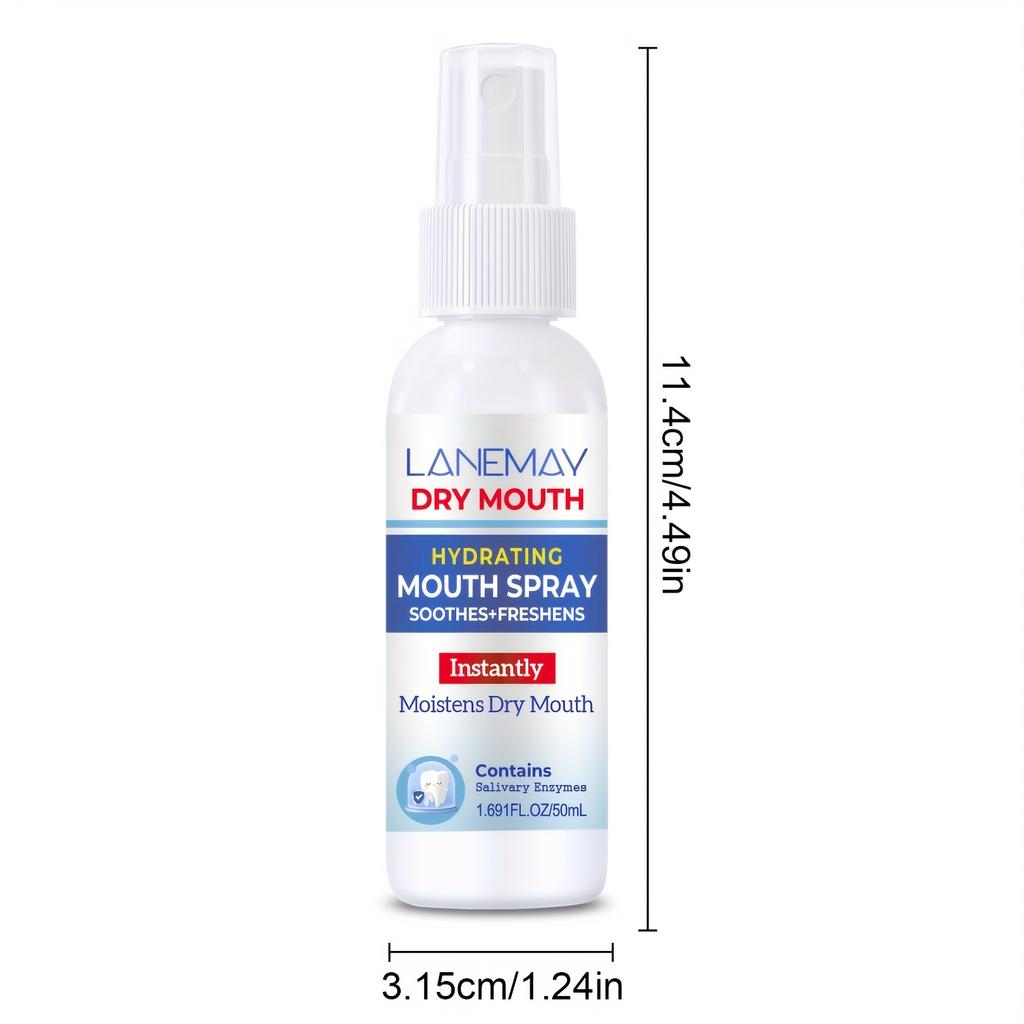 Lanemay Hydrating Mouth Spray - Instantly Soothes Dryness & Freshens Breath with A Minty Taste - 160ml, Natural Ingredients for Daily Oral Care