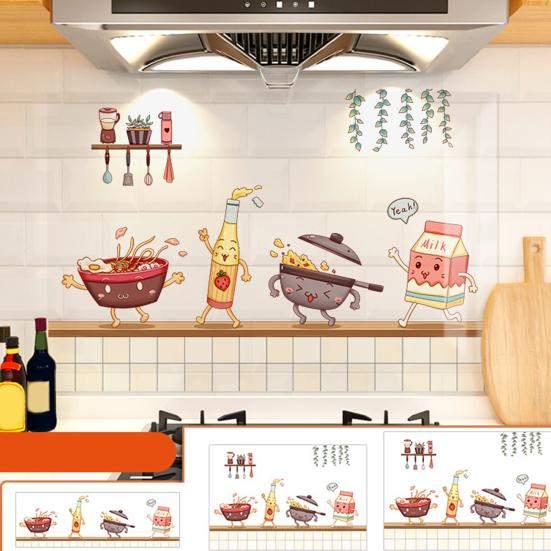 Kitchen Wallpaper Self Adhesive Oil Proof Wall Sticker Waterproof Backsplash Wall Protector Film for Cupboard Kitchen