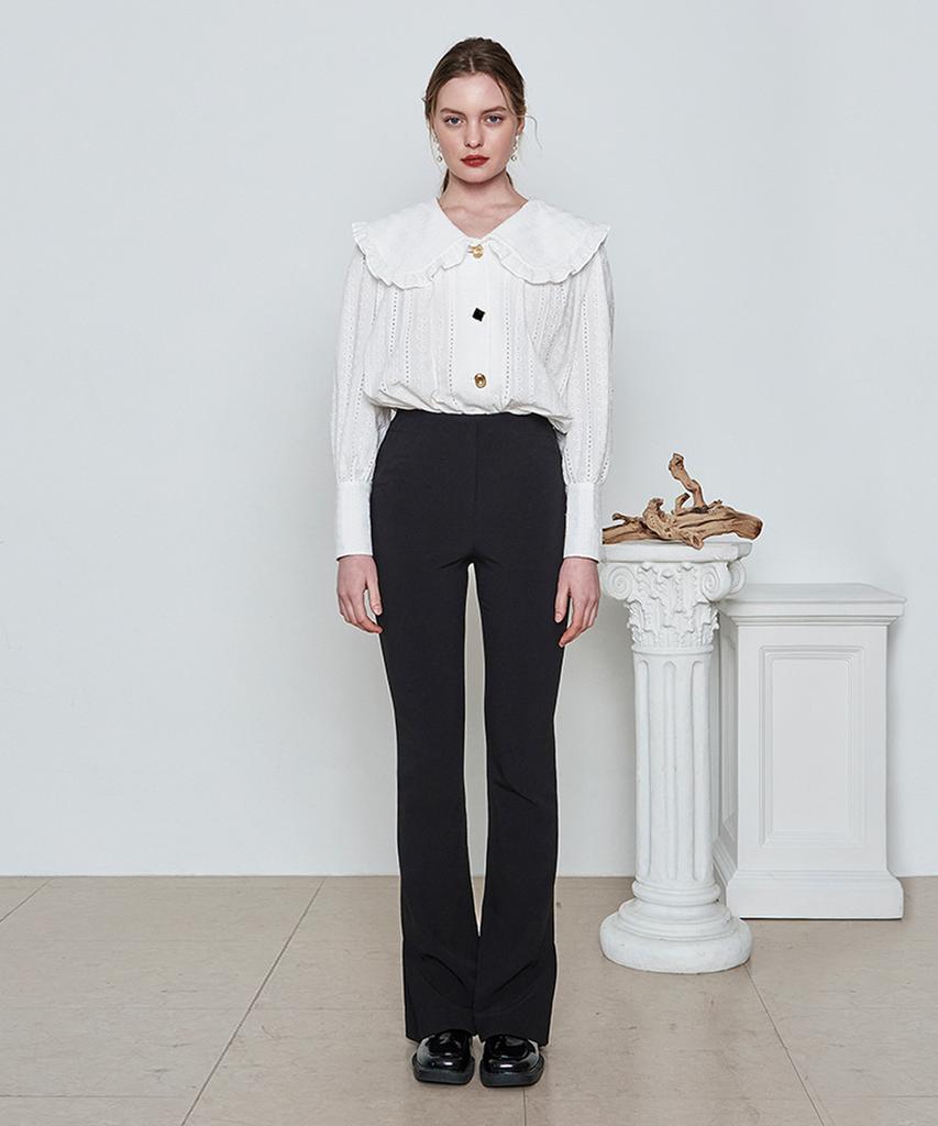 MAKE A TOAST Slim Slit Pants Black