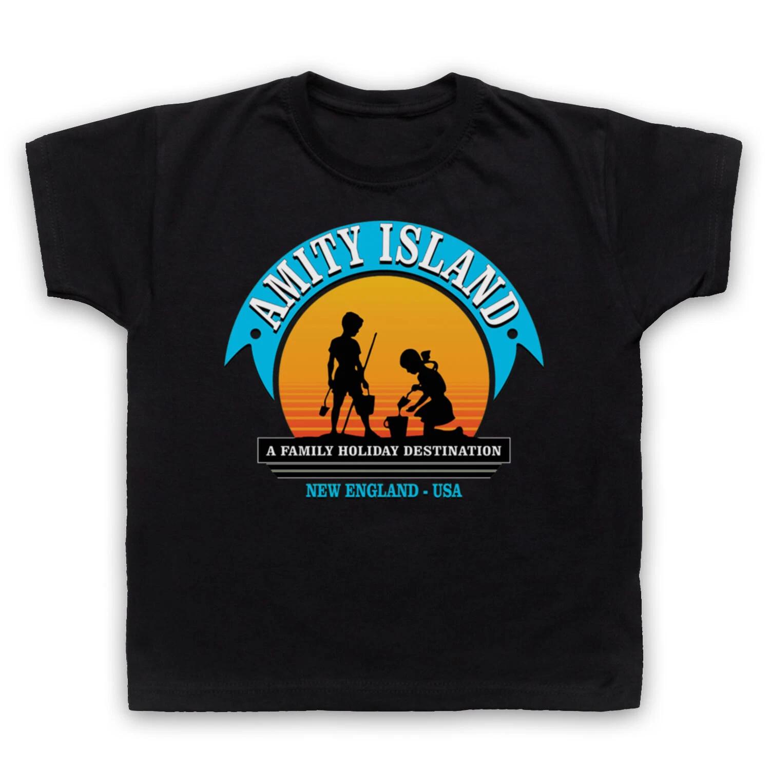 AMITY ISLAND TOURIST JAWS SHARK UNOFFICIAL FILM ICONIC KIDS CHILDS Boys Baby Children T-shirt 100