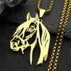 Horse Head Pendant Necklace for Women/Men Stainless Steel Animal Accessories Chain Necklaces Gift Jewelry Colar Masculino N2026