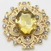 Wholesale 50Pc 24*28mm Mini Golden Metal Crystal Acrylic Button Diy jewelry Accessories FlatBack Base Settings Handmade Fitting