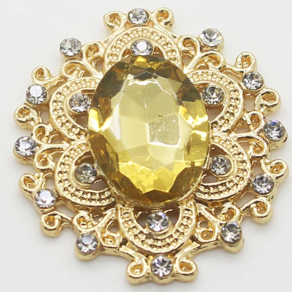 Wholesale 50Pc 24*28mm Mini Golden Metal Crystal Acrylic Button Diy jewelry Accessories FlatBack Base Settings Handmade Fitting