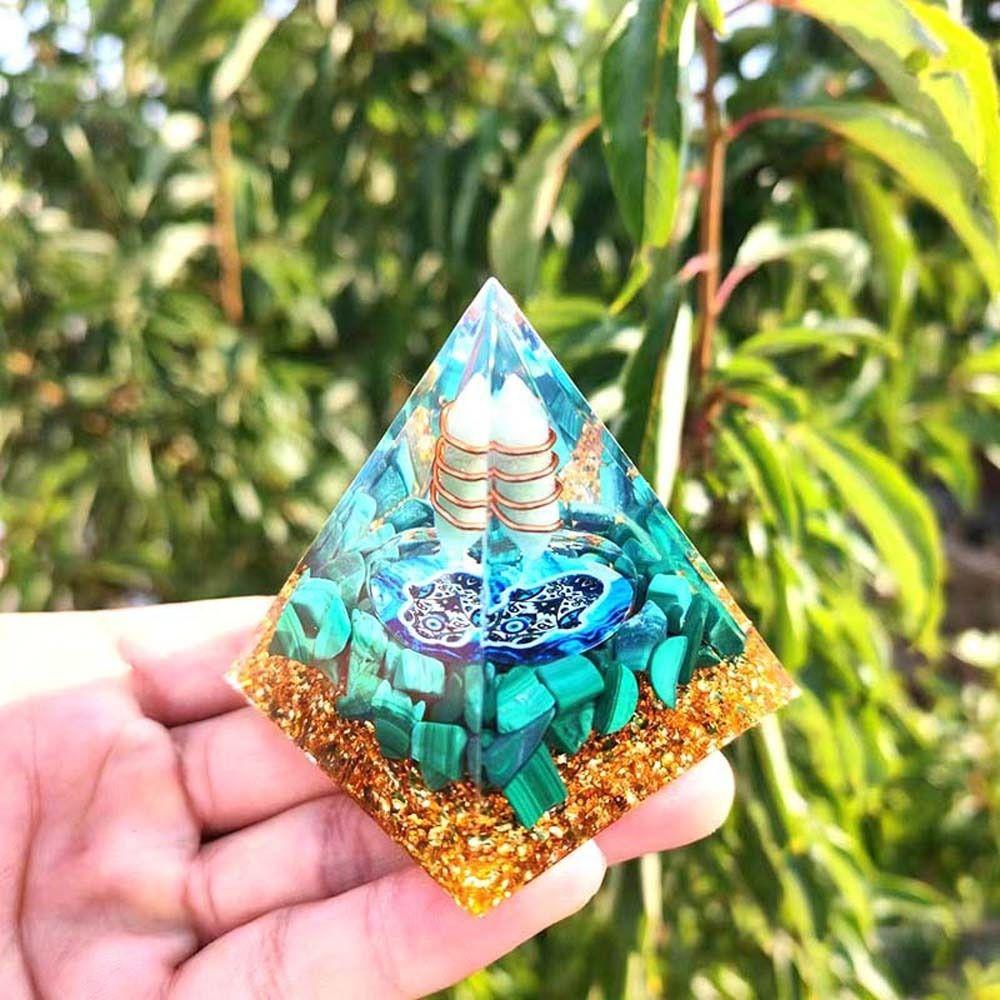 Fortune Lucky Pyramid Figurine Drop Glue Evil Eye Pyramid Evil Eye Ornament  Home Office