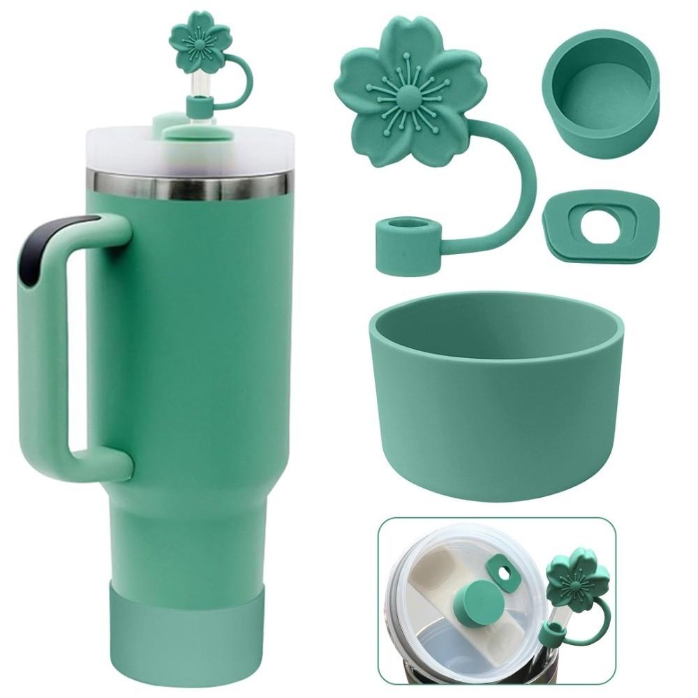 Set aus 4 rutschfesten Flaschenhüllen Silikon Überlaufschutz Abdeckung Flaschenzubehör Wasserflaschenuntersetzer